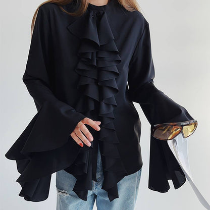 Chemisier à volants pour femmes avec des manches évasées Chic und Stil