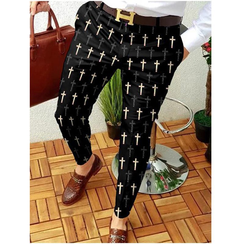 Modern cargo pants for men with crossed pattern and practical fit Chic and Style
