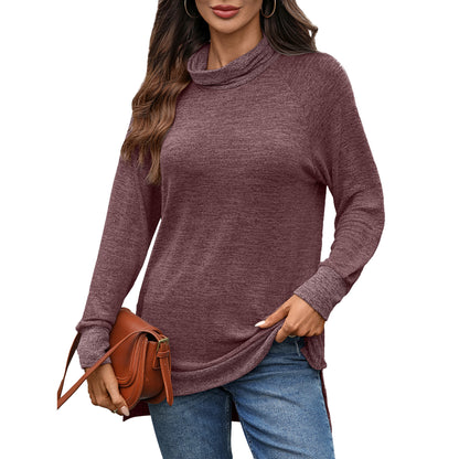 Pull casual pour femmes avec col montant et fentes latérales Chic und Stil