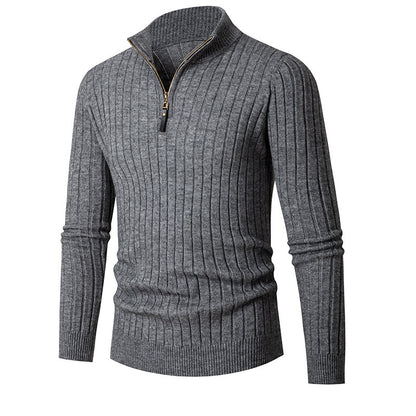High collar pullover with zipper for men Chic und Stil