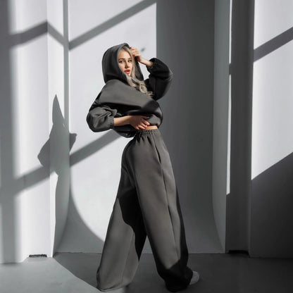 Chic and Style women's short hoodie set and casual pants