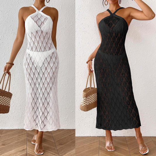 Dames Robe Maxi au Crochet Élégante Chic und Stil