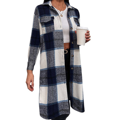 Chemise overshirt à carreaux pour femmes avec coupe décontractée et manches longues Chic und Stil