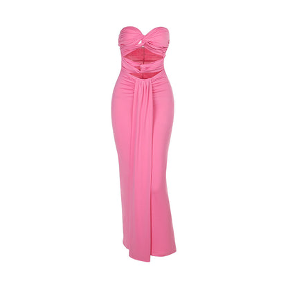 Robe Maxi Knoten Cut-Out pour Femmes Chic und Stil