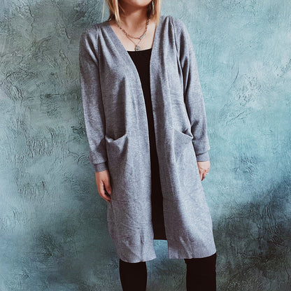 Dames cardigan décontracté à décolleté plongeant et poches pratiques Chic und Stil