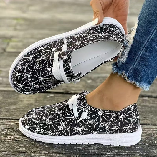 Baskets de loisirs pour femmes Designer avec motif floral et semelle confortable Chic und Stil