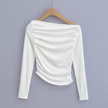 Chemisier à manches longues pour femmes avec drapé élégant Chic und Stil