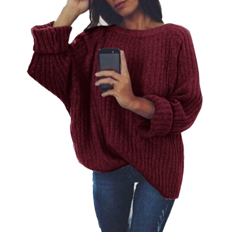 Pull-over en grosse maille pour femmes avec coupe ample et manches décontractées Chic und Stil
