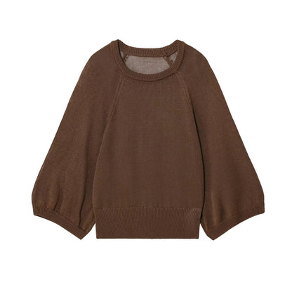 Pull femme décontracté avec manches larges et taille élastique Chic und Stil