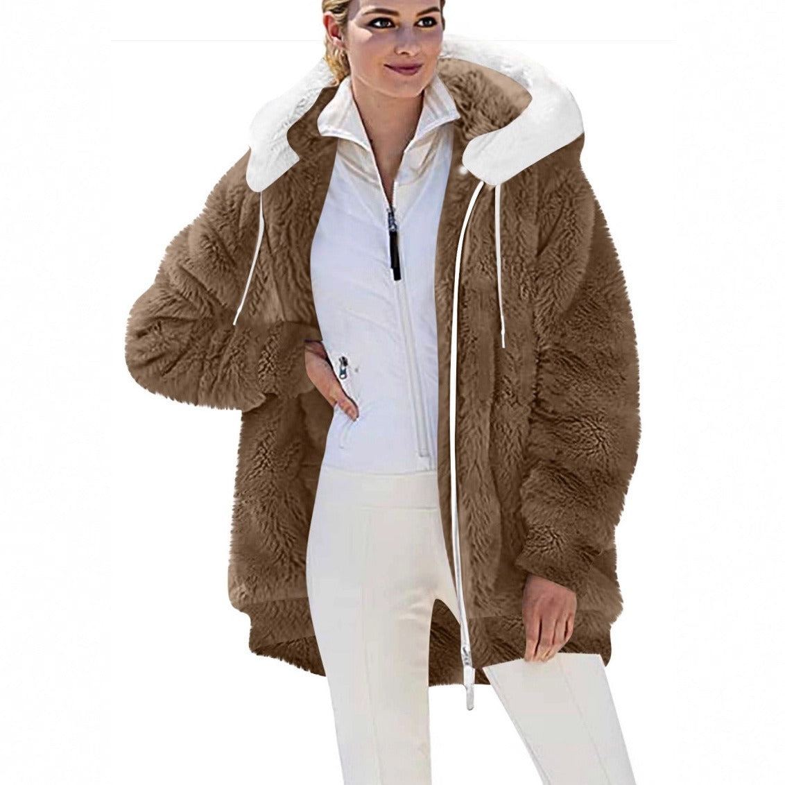 Dames Élégante parka d'hiver oversized avec polaire douillette Chic und Stil