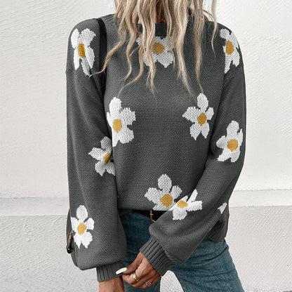Pull en tricot pour femmes avec motif floral et coupe décontractée Chic und Stil