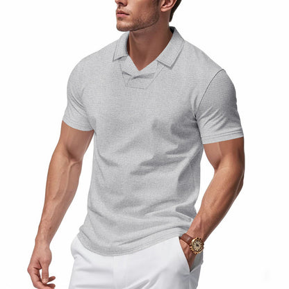 Chemise polo à manches courtes pour hommes avec design de structure moderne Chic und Stil