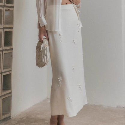Jupe maxi brodée élégante pour femmes Chic und Stil