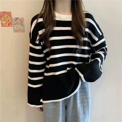 Pull en tricot confortable pour femmes avec des rayures Chic und Stil
