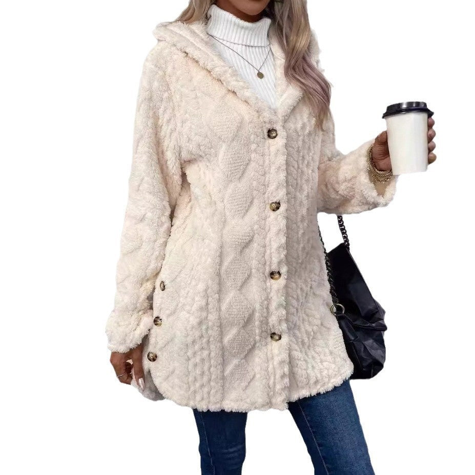 Ladies Cozy Fleece Jacket with Hood Chic and Style