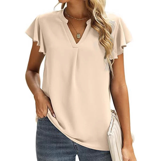 Chemisier dames avec détails froncés et décolleté en V Chic und Stil