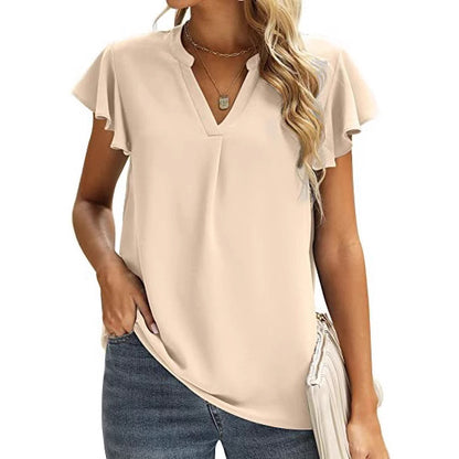 Chemisier dames avec détails froncés et décolleté en V Chic und Stil