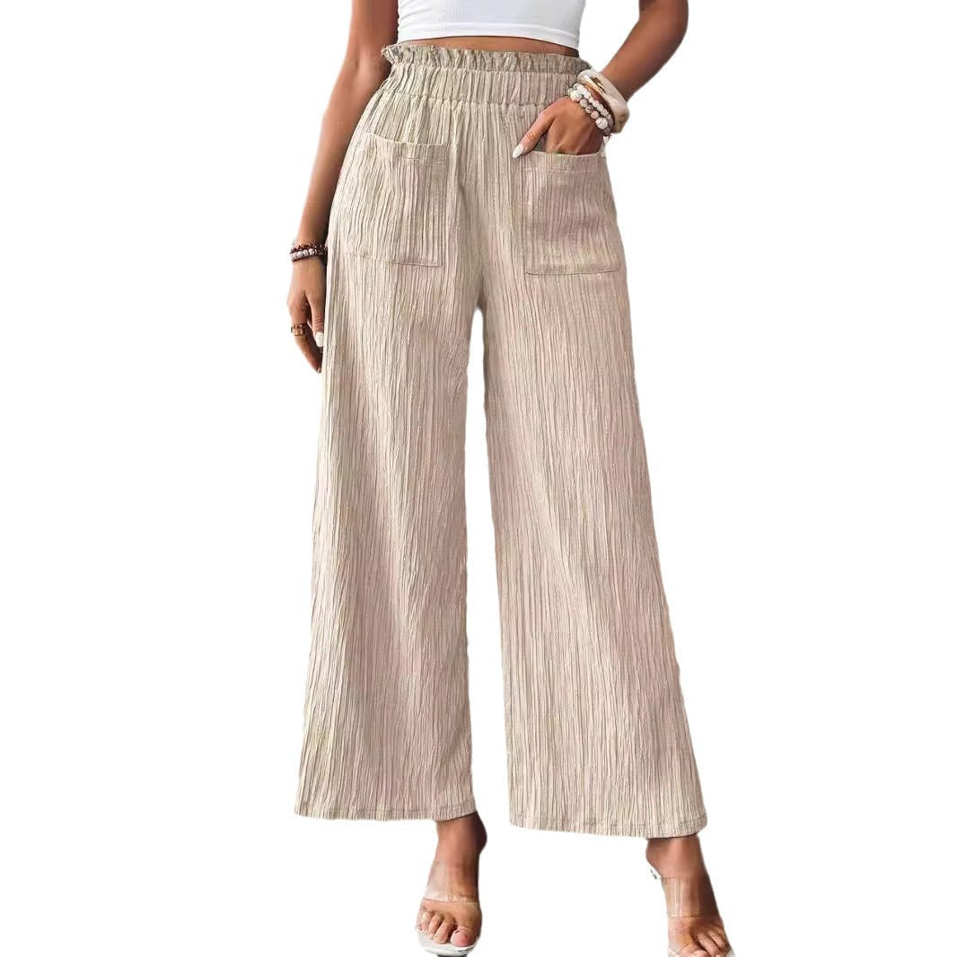 Casual and lightweight palazzo pants for women with elastic waistband and practical pockets Chic and Style