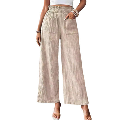 Casual and lightweight palazzo pants for women with elastic waistband and practical pockets Chic and Style