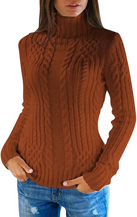 Pull femme avec col haut et motif en torsades Chic und Stil