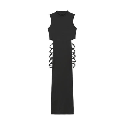 Robe maxi sans manches à découpes pour femmes avec lacets sur le côté Chic und Stil