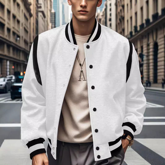 Veste bomber sportive pour homme avec des manches contrastées et des boutons de haute qualité Chic und Stil
