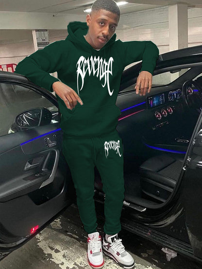 Women's hoodie and jogger pants set with modern print and comfortable fit Chic und Stil