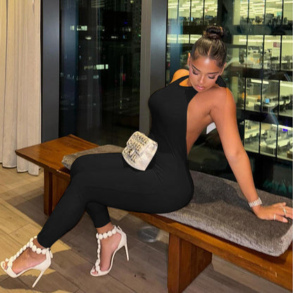 Dames Combinaison élégante avec décolleté profond dans le dos et design asymétrique Chic und Stil