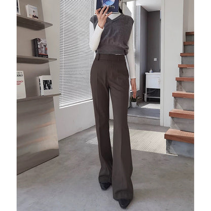 Pantalons évasés taille haute ajustés pour femmes Chic und Stil
