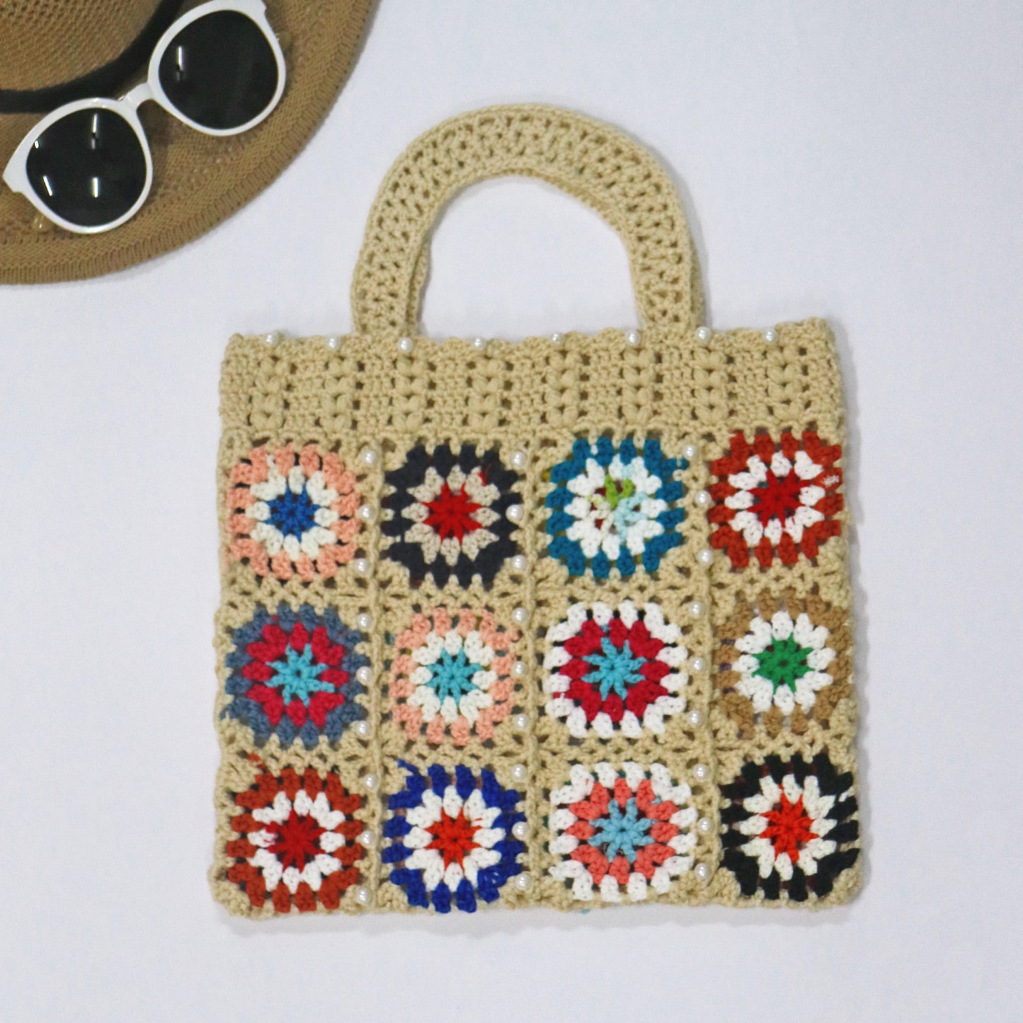 Sac fourre-tout en crochet fait à la main pour femmes Chic und Stil