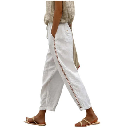 Palazzo pants for women with elastic waistband and tie belt on the side Chic and Style