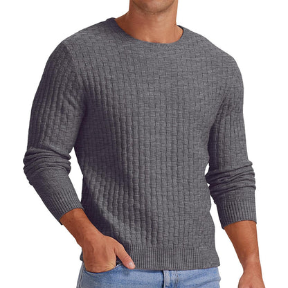 Pull-over rond col structuré pour hommes Chic und Stil