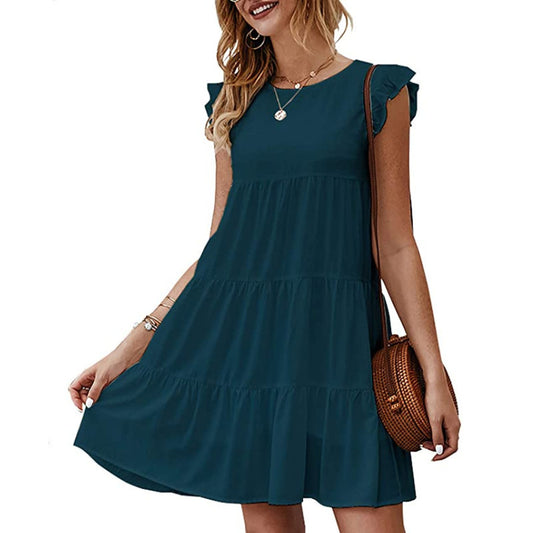 Robe d'été surdimensionnée pour femmes avec des détails en volants Chic und Stil