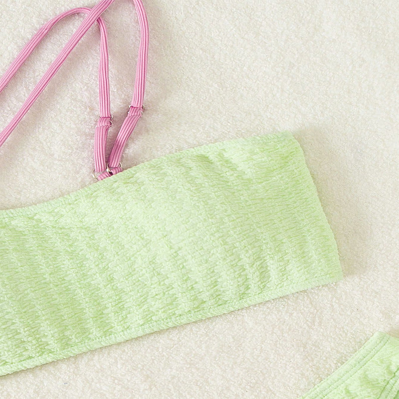 Dames Ensemble de bikini texturé élégant Chic und Stil