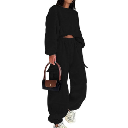 Chic and Style casual sweatshirt and wide leg pants set for women