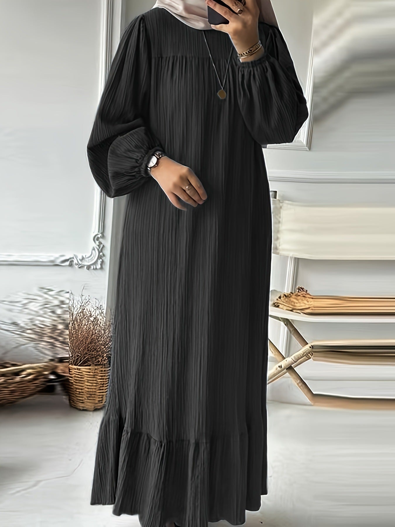 Robe maxi pour dames en mélange de coton léger Chic und Stil
