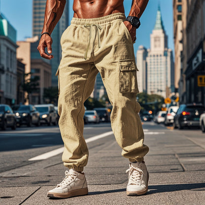 Men's cargo training pants with elastic waistband and practical side pockets Chic and Style
