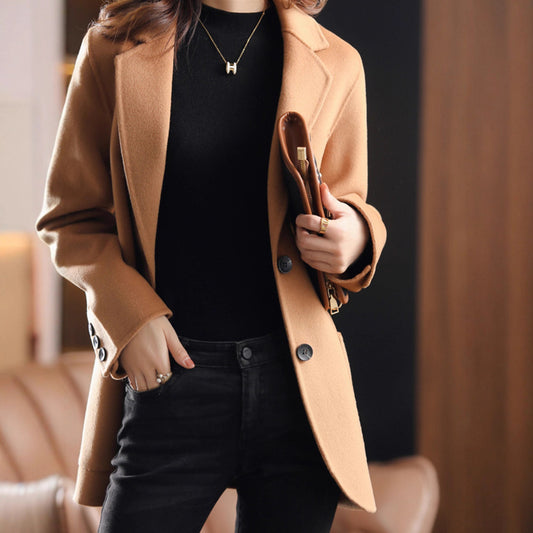 Dames élégant blazer en laine avec poches pratiques Chic und Stil