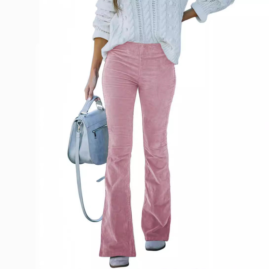 Wide women's corduroy pants in soft fabric and high waist Chic and Style