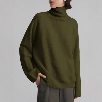 Pull à col roulé féminin à coupe oversize et texture fine Chic und Stil