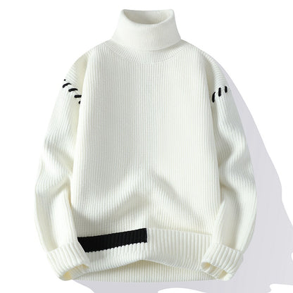 Pull-over à col roulé épais pour femmes avec détails décoratifs aux manches Chic und Stil