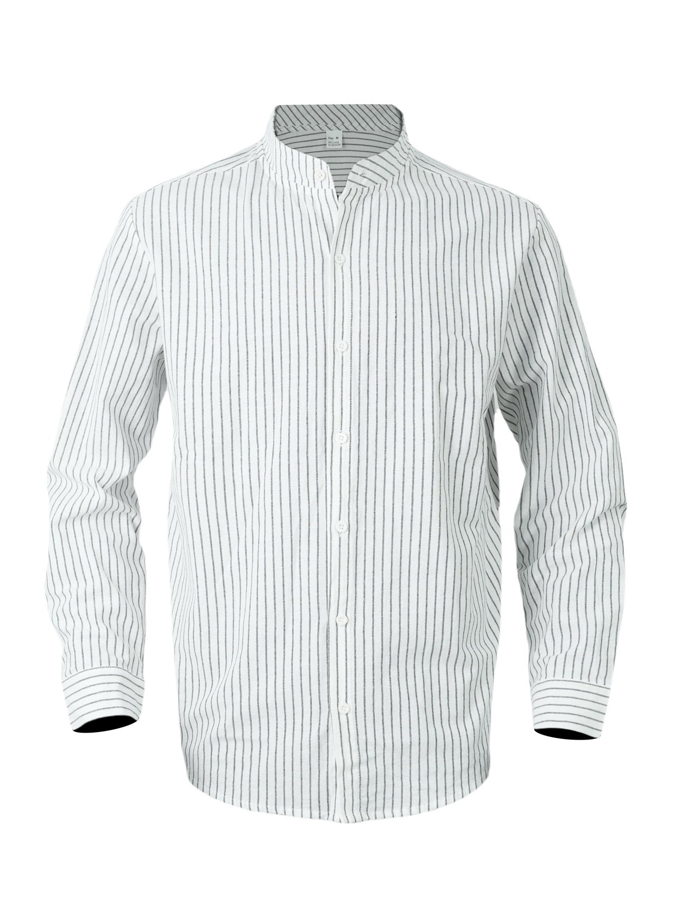 Chemise pour hommes avec des rayures verticales et un col montant moderne Chic und Stil