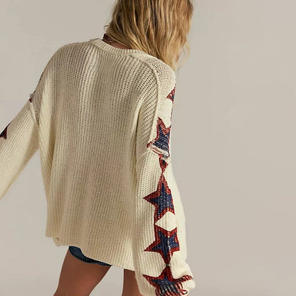 Pull oversized pour femmes avec motif d'étoiles Chic und Stil