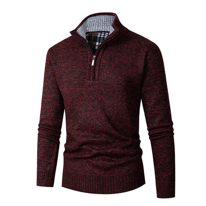Pullover for men with high collar and practical zipper Chic und Stil