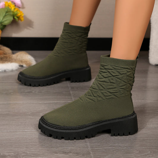 Bottes mode pour dames avec dessus texturé et semelle antidérapante Chic und Stil
