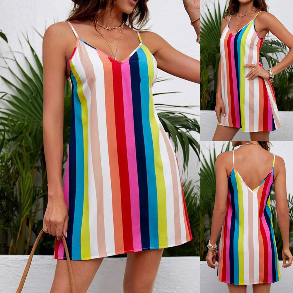 Dames Robuste Multicolore Robe de Plage Chic und Stil
