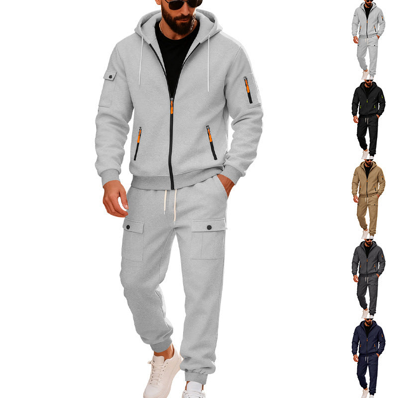 Chic und Stil men's sporty hoodie and cargo pants set