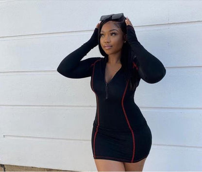 Robe bodycon à manches longues zippée Chic und Stil