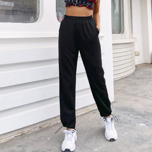Women Comfortable Sports Pants with Elastic Waist and Side Pockets Chic and Style