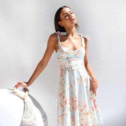 Robe Midi A-Ligne Imprimé Floral pour Femmes Chic und Stil